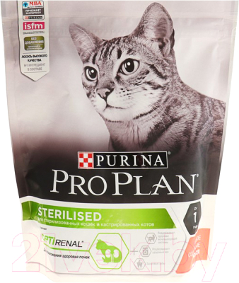 Сухой корм для кошек Pro Plan Sterilised с лососем (400г) - фото