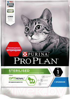 Сухой корм для кошек Pro Plan Sterilised с кроликом (400г) - фото