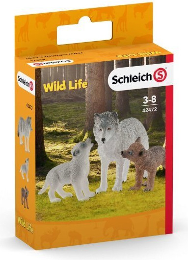 Набор фигурок коллекционных Schleich Волчица с волчатами 42472
