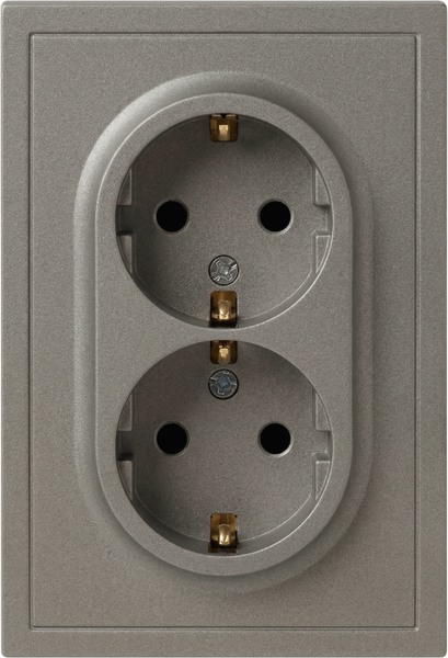 Розетка ЭРА Galaxy 15-2104-07 2X2P+E Schuko 16А-250В IP20 / Б0070689