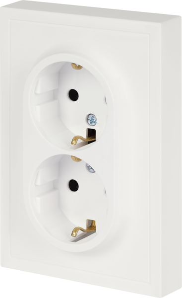Розетка ЭРА Galaxy 15-2104-08 2X2P+E Schuko 16А-250В IP20 / Б0070691