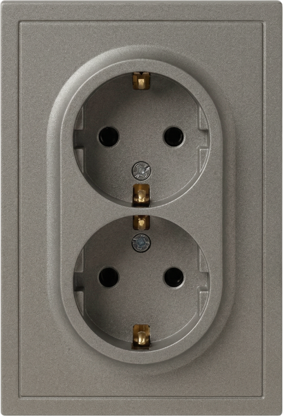 Розетка ЭРА Galaxy 15-2105-07 2X2P+E Schuko IP20 16А-250В / Б0070709