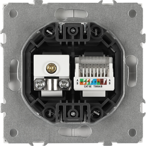 Розетка ЭРА Galaxy 15-3110-01 RJ45+TV IP20 / Б0070776