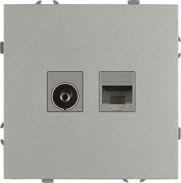 Розетка ЭРА Galaxy 15-3110-03 RJ45+TV IP20 / Б0070780
