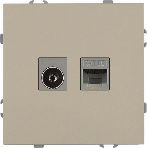 Розетка ЭРА Galaxy 15-3110-04 RJ45+TV IP20 / Б0070782