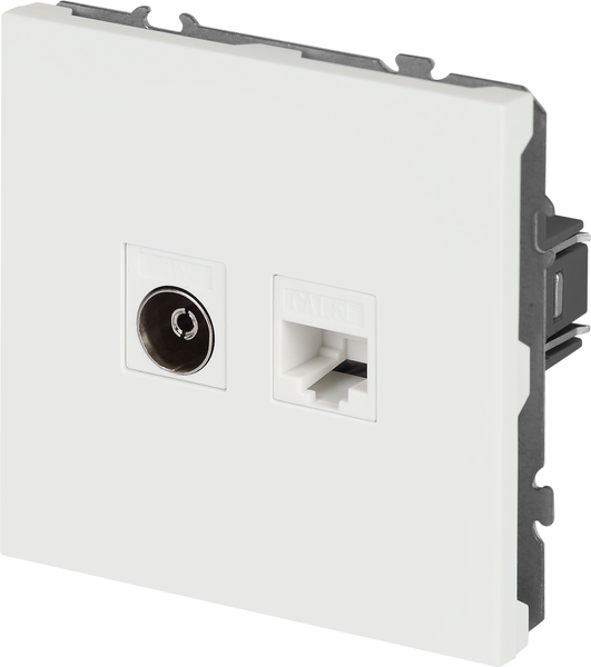 Розетка ЭРА Galaxy 15-3110-08 RJ45+TV IP20 / Б0070790