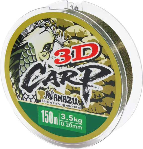 Леска монофильная Namazu 3D Carp d-0.20мм test-3.5кг 3D Camo / N3DC150-0.20 - фото