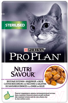 Корм для кошек Pro Plan Nutri Savour Sterilized с индейкой - фото
