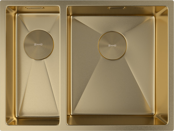 Мойка кухонная ZORG Zerox 58-2 U / IF-L PVD Gold - фото