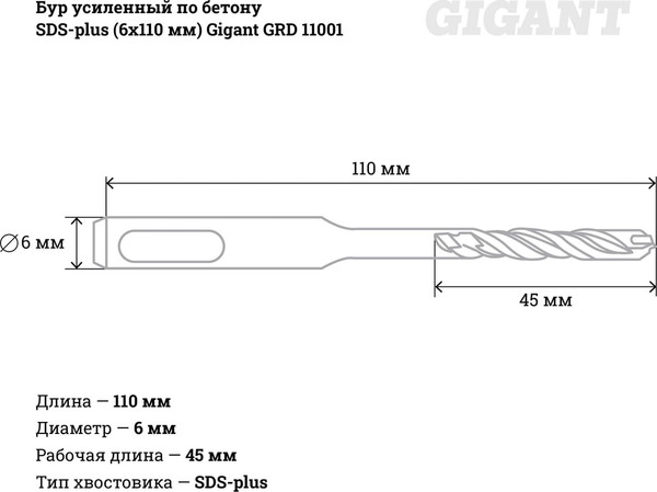 Бур Gigant GRD 11001