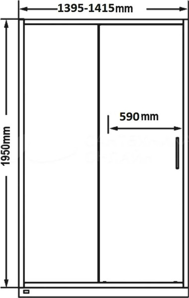 Душевая дверь MaybahGlass 195x140 / MGD-1632-5