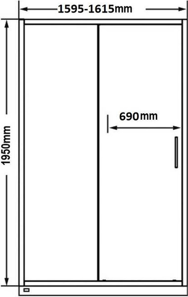 Душевая дверь MaybahGlass 195x160 / MGD-1637-5