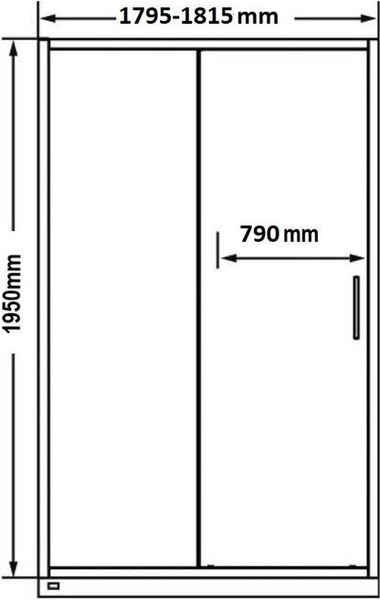 Душевая дверь MaybahGlass 195x180 / MGD-1286-5