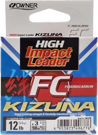 Леска монофильная Owner Kizuna FC super clear 50м 0.29мм 5.44кг / 56128-0285 - фото