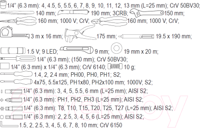 Универсальный набор инструментов Yato YT-39009