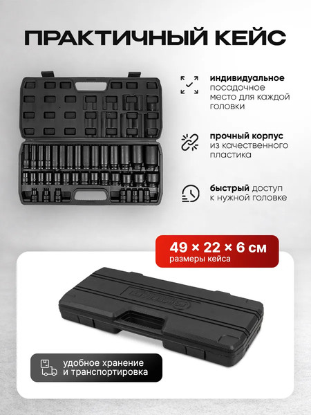 Набор головок слесарных ForceKraft FK-4353-BV30