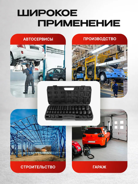 Набор головок слесарных ForceKraft FK-4353-BV30