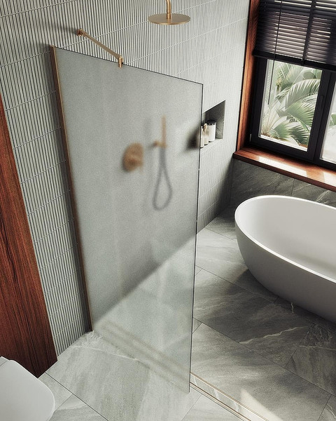 Душевая стенка MaybahGlass 99x195 / MGD-1357-2ш