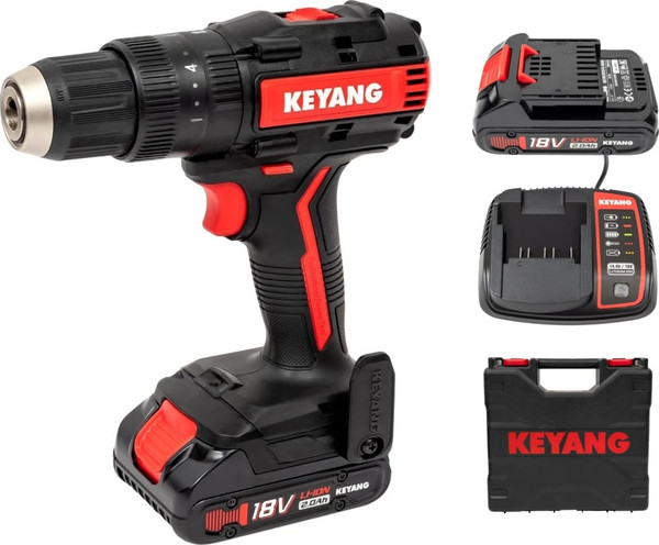 Аккумуляторная дрель-шуруповерт KEYANG DM18BL-W (Set) - фото