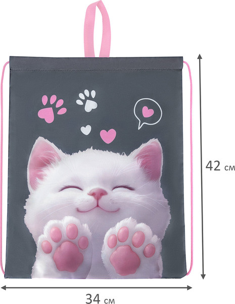 Мешок для обуви Brauberg Kids. Purr Cat / 274640
