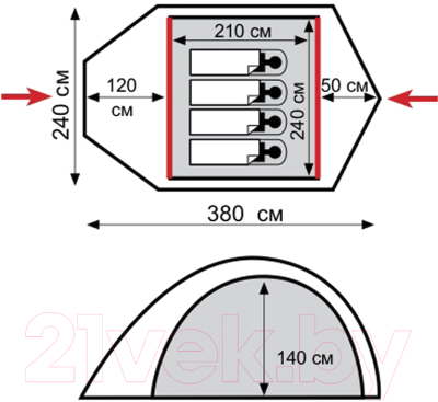 Палатка Tramp Lair 4 V2 / TRT-40