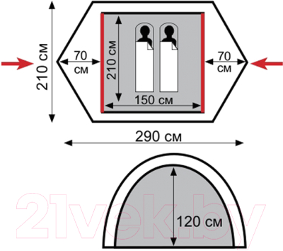 Палатка Tramp Nishe 2 V2 / TRT-53