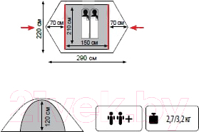 Палатка Tramp Lite Tourist 2 / TLT-004