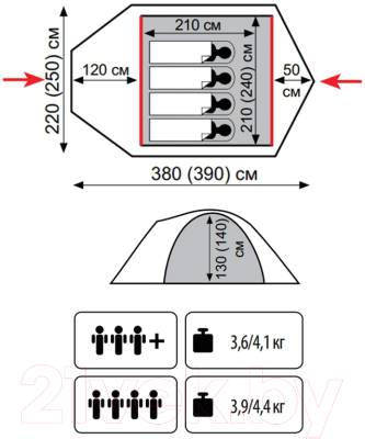 Палатка Tramp Lite Camp 4 / TLT-022