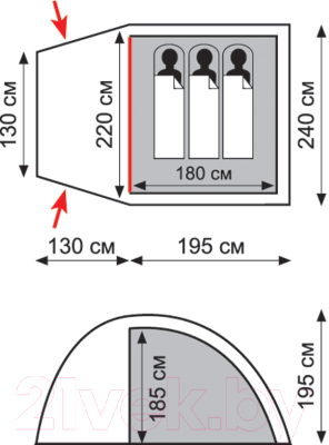 Палатка Tramp Bell 3 V2 / TRT-80