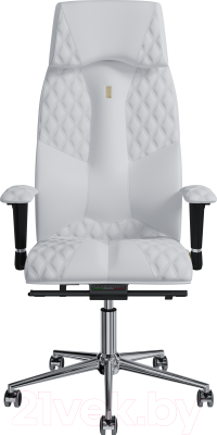 Кресло офисное Kulik System Business экокожа (белый с подголовником) - фото