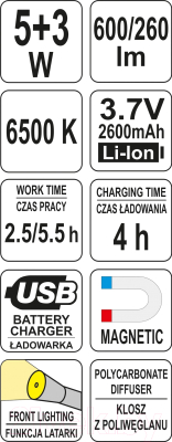 Фонарь Yato YT-08518