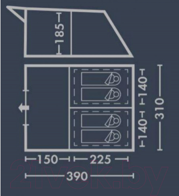 Палатка FHM Libra 4 (синий/серый)