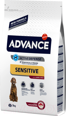 Сухой корм для собак Advance Adult Sensitive с ягненком и рисом - фото