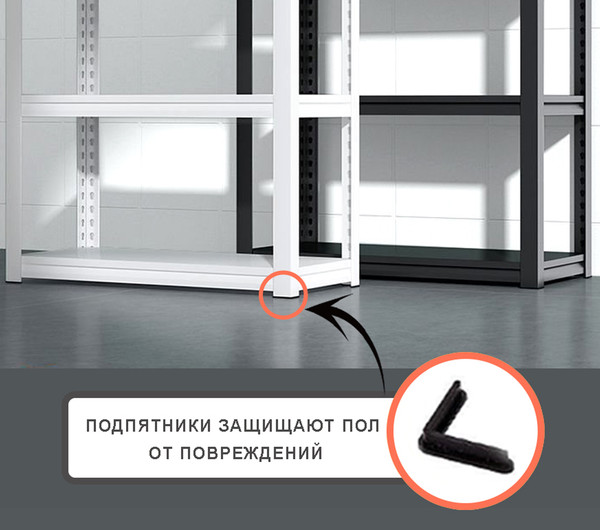 Стеллаж металлический Modular Shelving 703075/3WHS
