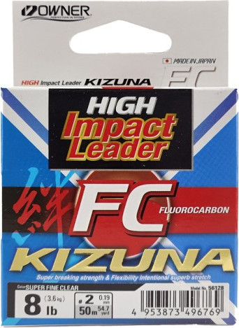 Леска монофильная Owner Kizuna FC super clear 50м 0.19мм 3.63кг / 56128-0185 - фото