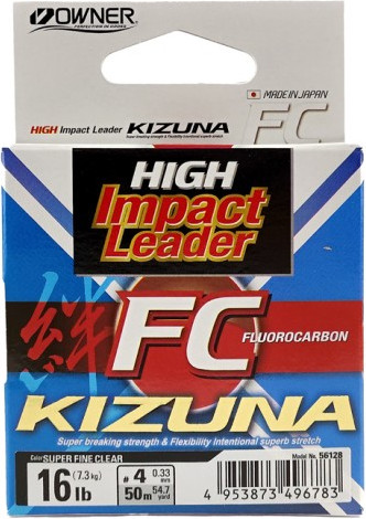 Леска монофильная Owner Kizuna FC super clear 50м 0.33мм 7.26кг / 56128-033 - фото