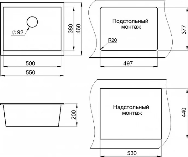 Мойка кухонная Weissgauff WGI 6051