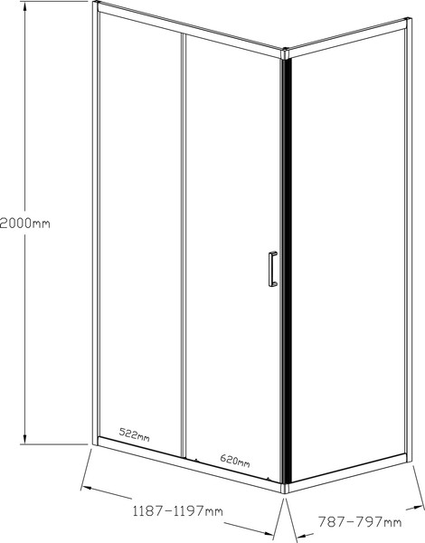 Душевой уголок IVA 118x78x200 / E3SB128C
