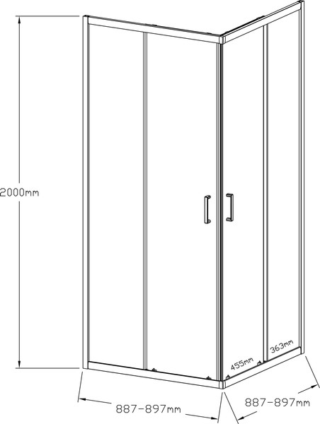Душевой уголок IVA 88x88x200 / E3SB90T