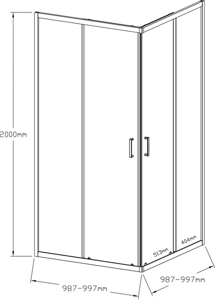 Душевой уголок IVA 98x98x200 / E3SB100T