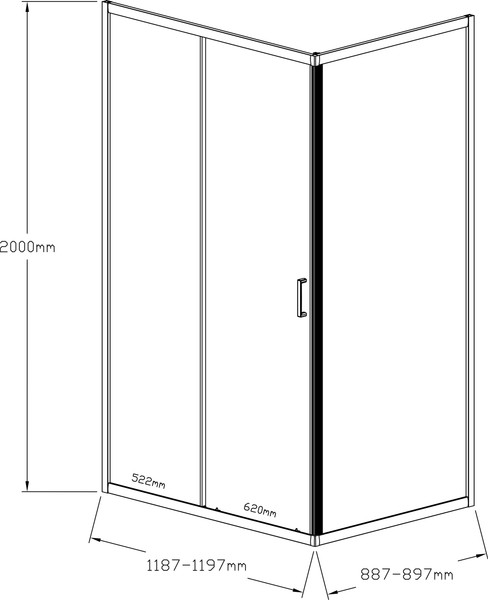 Душевой уголок IVA 118x88x200 / E3SB129T
