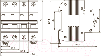 Выключатель автоматический IEK ВА 47-29 50А 3п 4.5кА С