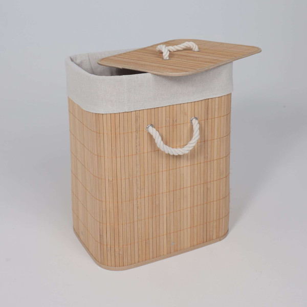 Корзина для белья AksHome Bamboo Duo прямоугольная 40x30x50см