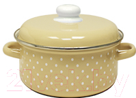 Кастрюля Эмаль Горох мелкий / 18-1610/4М - фото