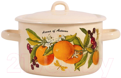 Кастрюля Лысьвенские эмали Фруктовая фантазия / С-16111/4 КмЭ - фото