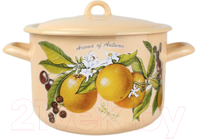 Кастрюля Лысьвенские эмали Фруктовая фантазия / С-16141/4 КмЭ - фото
