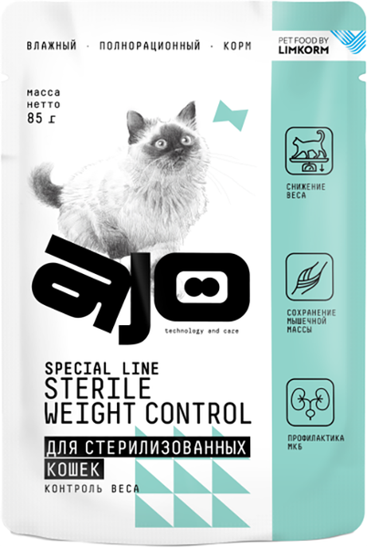 Влажный корм для кошек AJO Cat Sterile Weight - фото