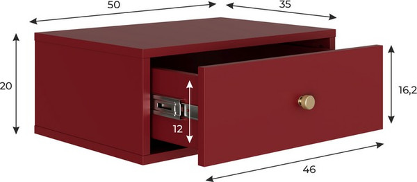 Прикроватная тумба Black Red White Parma WKOM1S