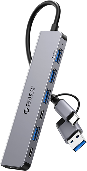 USB-хаб Orico YSA7-U3-GY-BP - фото