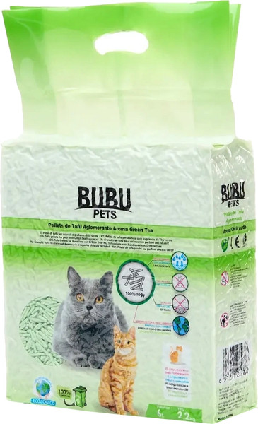 Наполнитель для туалета Bubu Pets Tofu Green Tea - фото